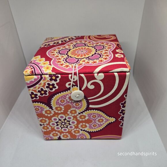 Vera Bradley Raspberry Fizz Glass Ball Ornament Christmas W Box - Picture 3 of 9